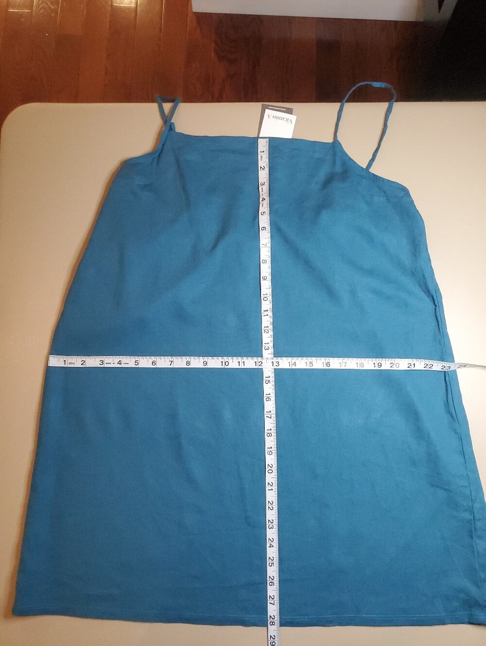 New Vitamin A Teal Spaghetti-Strap Swim Suit Cover Up Mini Dress Women's Size XL - Picture 6 of 7